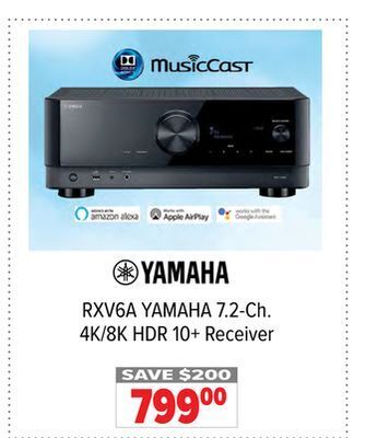 2001 Audio Video Yamaha 7.2-ch. 4k/8k hdr 10+ receiver offer