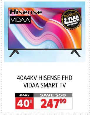 2001 Audio Video Hisense 40 a4kv hisense fhd vidaa smart tv offer