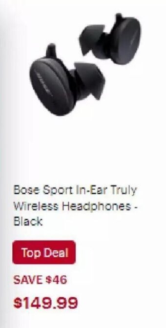 Best Buy Bose Sport In-Ear Truly Wireless Headphones - Black offer