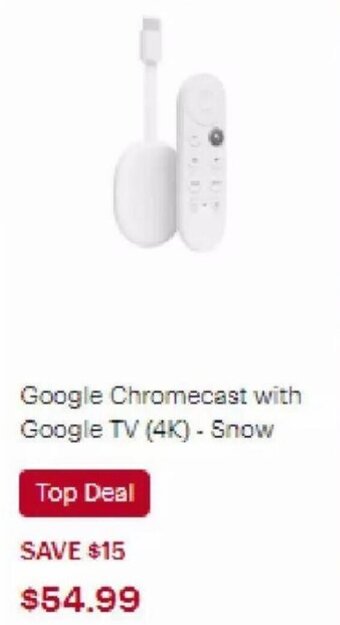Best Buy Google Chromecast with Google TV (4K) - Snow offer