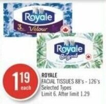 Shoppers Drug Mart ROYALE FACIAL TISSUES 88's-126's offer