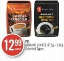 Shoppers Drug Mart PC GROUND COFFEE 875g-930g offer