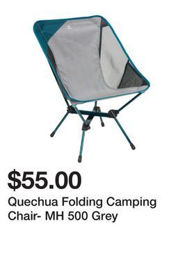 Decathlon Quechua folding camping chair- mh 500 grey offer