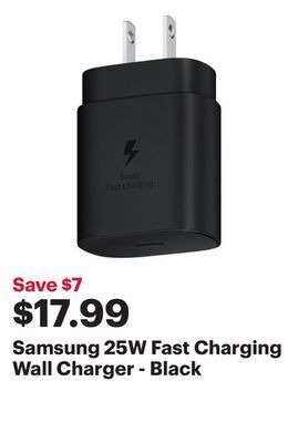 Best Buy Samsung 25w fast charging wall charger - black offer