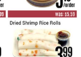 Nations Fresh Foods Dried shrimp rice rolls offer
