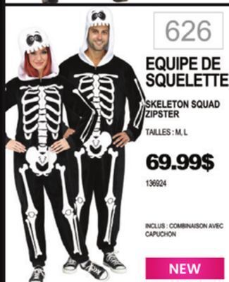 Party Expert Skeleton squad zipster offer
