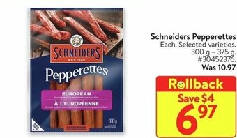 Walmart Schneiders Pepperettes offer