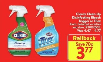 Walmart Clorox Clean Up Disinfecting Bleach Trigger or Tilex offer