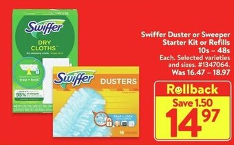 Walmart Swiffer Duster or Sweeper Starter Kit or Refills 10s-48s offer