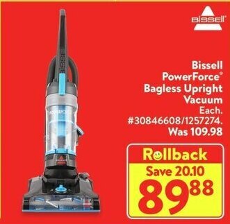 Walmart Bissell PowerForce Bagless Upright Vacuum offer