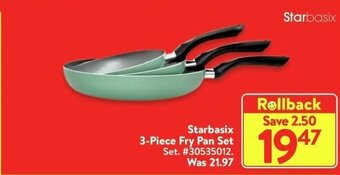 Walmart Starbasix 3 Piece Fry Pan Set offer