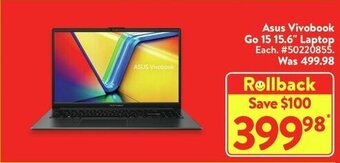 Walmart Asus Vivobook Go 15 15.6" Laptop offer
