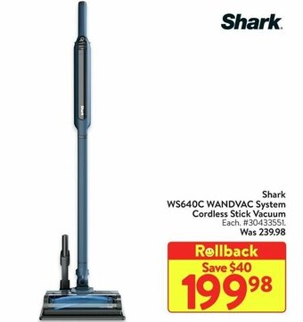Walmart Shark WS640C WANDVAC System Cordless Stick Vacuum offer