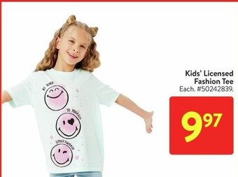 Walmart Kids' Licensed Fashion Tee offer