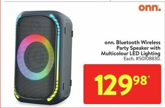 Walmart onn. Bluetooth Wireless Party Speaker with Multicolour LED Lighting offer