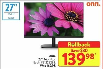 Walmart onn. 27" Monitor offer
