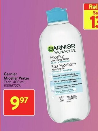 Walmart Garnier Micellar Water 400 mL offer