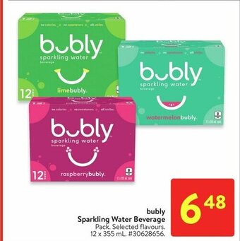 Walmart bubly Sparkling Water Beverage 12 x 355 mL offer