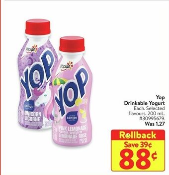Walmart Yop Drinkable Yogurt 200 mL offer