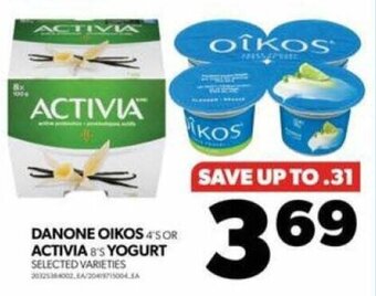 Real Canadian Superstore DANONE OIKOS OR ACTIVIA YOGURT offer