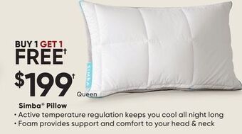 Sleep Country Simba pillow offer
