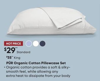 Sleep Country Pür organic cotton pillowcase set offer