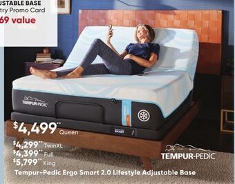 Sleep Country Tempur-pedic ergo smart 2.0 lifestyle adjustable base offer