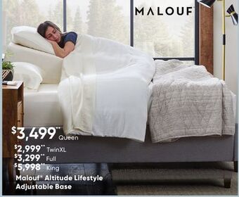 Sleep Country Malouf altitude lifestyle adjustable base offer