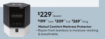 Sleep Country Malouf comfort mattress protector offer