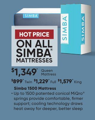 Sleep Country Simba 1500 mattress offer
