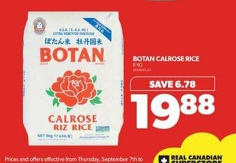 Real Canadian Superstore BOTAN CALROSE RICE 8 KG offer