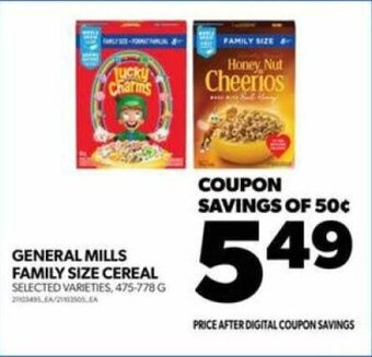 Real Canadian Superstore GENERAL MILLS FAMILY SIZE CEREAL 475 - 778 G offer