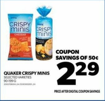 Real Canadian Superstore QUAKER CRISPY MINIS 90 - 199 G offer
