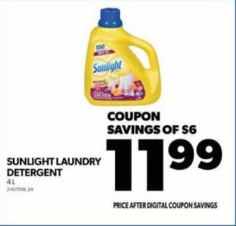 Real Canadian Superstore SUNLIGHT LAUNDRY DETERGENT 4L offer