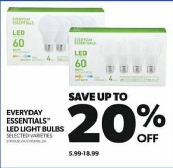 Real Canadian Superstore EVERYDAY ESSENTIALS LED LIGHT BULBS offer