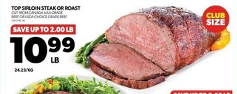 Real Canadian Superstore TOP SIRLOIN STEAK OR ROAST offer