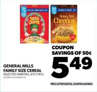Real Canadian Superstore GENERAL MILLS FAMILY SIZE CEREAL 475-778 G offer