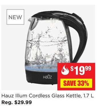 Kitchen Stuff Plus Hauz illum cordless glass kettle, 1.7 l offer