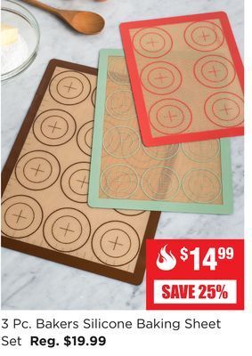 Kitchen Stuff Plus 3 pc. bakers silicone baking sheet set offer