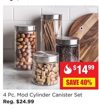 Kitchen Stuff Plus 4 pc. mod cylinder canister set offer