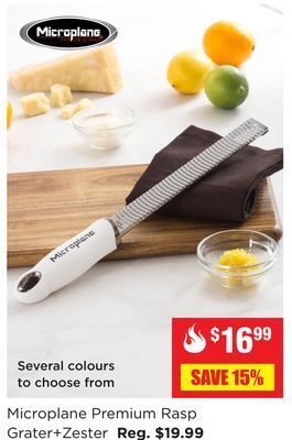 Kitchen Stuff Plus Microplane premium rasp grater + zester offer