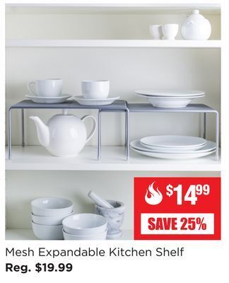 Kitchen Stuff Plus Mesh expandable kitchen shelf offer