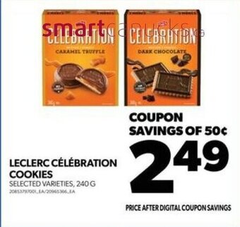 Real Canadian Superstore LECLERC CÉLÉBRATION COOKIES 240 G offer