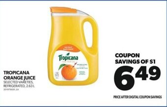 Real Canadian Superstore TROPICANA ORANGE JUICE 2.63 L offer