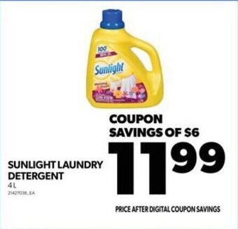 Real Canadian Superstore SUNLIGHT LAUNDRY DETERGENT 4L offer
