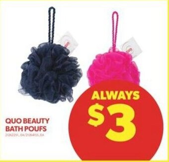 Real Canadian Superstore QUO BEAUTY BATH POUFS offer
