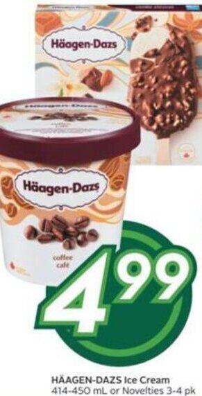 Sobeys HAAGEN-DAZS Ice Cream 414-450 mL or Novelties 3-4 pk offer
