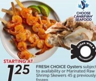 Sobeys FRESH CHOICE Oysters offer
