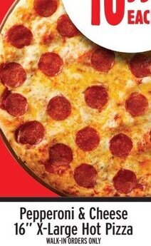 Metro Pepperoni & Cheese 16" X-Large Hot Pizza offer