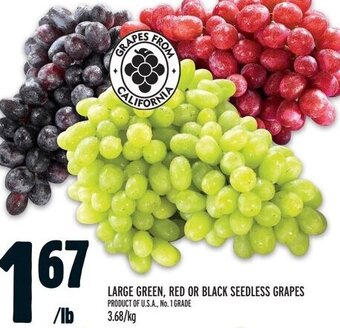 Metro LARGE GREEN, RED OR BLACK SEEDLESS GRAPES offer